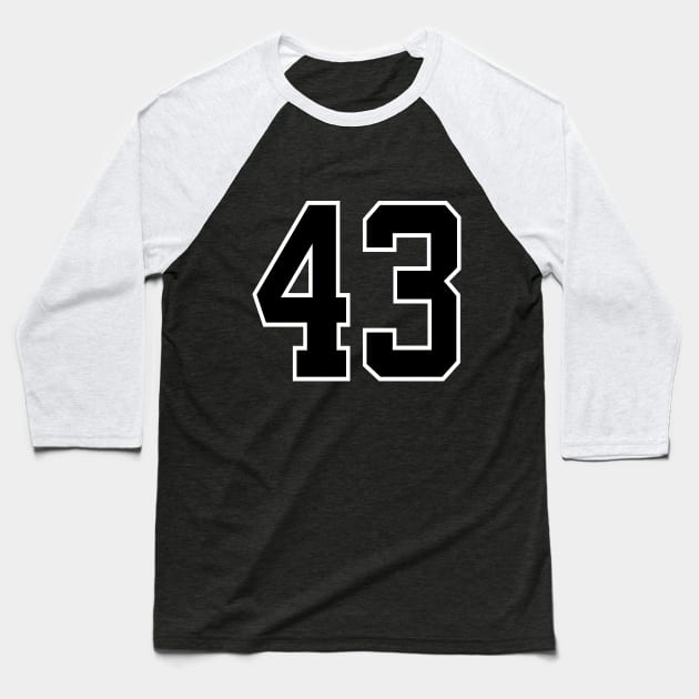 Number 43 Baseball T-Shirt by colorsplash